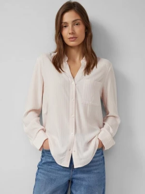 Foto van product Soepel vallende gestreepte blouse van viscose met omslag s.Oliver roze