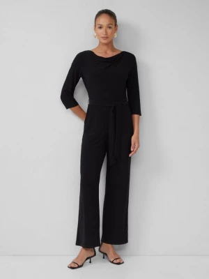 Foto van product Soepel vallende jumpsuit met watervalhals en strikceintuur s.Oliver zwart