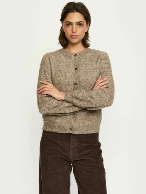 Foto van product Soft Rebels Gebreid vest ' SRAllison ' bruin gemêleerd