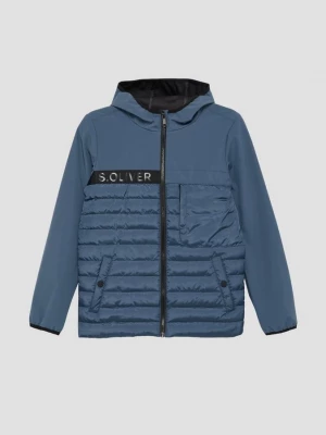 Foto van product Softshell jas van een mix van materialen met een capuchon s.Oliver blauw