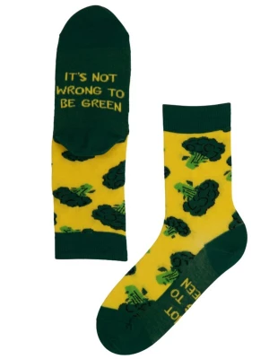 Foto van product Sokisahtel Sokken 'BROCCOLI cotton socks with a message' geel