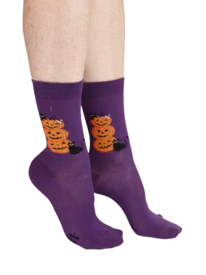Foto van product Sokisahtel Sokken 'BUFFY Halloween socks with pumpkins and cats' lila