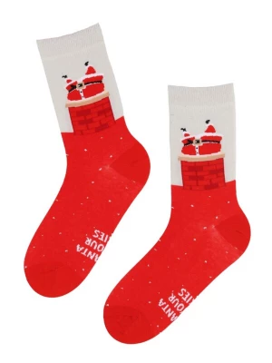 Foto van product Sokisahtel Sokken 'DEAR SANTA cotton socks with Santa' rood