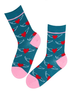 Foto van product Sokisahtel Sokken 'HEARTBREAK cotton socks with hearts' groen