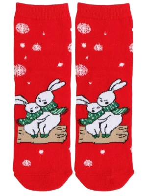 Foto van product Sokisahtel Sokken 'NATALE Christmas socks with bunnies' rood