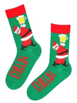 Foto van product Sokisahtel Sokken 'PAX Christmas socks with Santa' groen