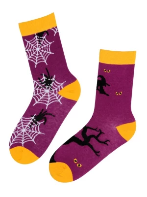 Foto van product Sokisahtel Sokken 'RUNE Halloween socks with a witch and spiders' lila