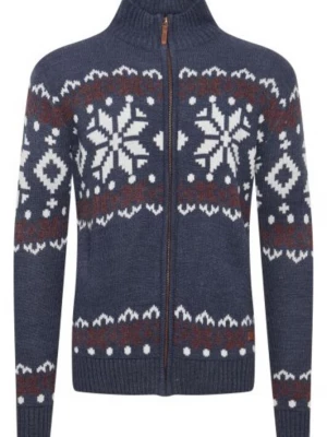 Foto van product !Solid Gebreid vest 'Noran' donkerblauw / donkerrood / wit