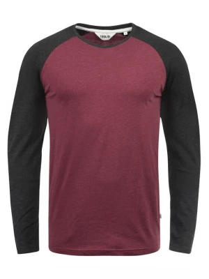 Foto van product !Solid Shirt 'Bastien' antraciet / wijnrood / wit