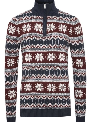Foto van product !Solid Trui 'Winoldo' donkerblauw / rood / wit