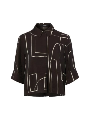 Foto van product Someday Blouse 'Zesane' chocoladebruin / wit