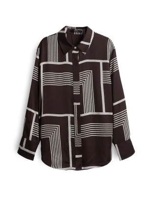 Foto van product Someday Blouse 'Zisi' donkerbruin / wit
