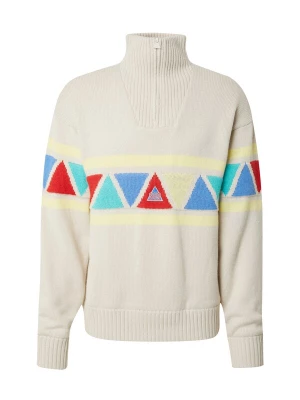Foto van product SOS Trui 'The Windbreaker' aqua / lichtgeel / greige / rood