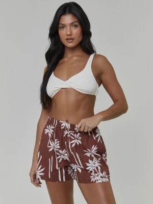 Foto van product South Beach Broek 'Palm Tree' bruin / wit