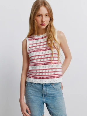 Foto van product Springfield Gebreide top rood / wit