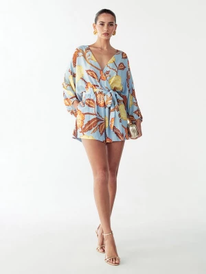 Foto van product St MRLO Jumpsuit 'Maya' lichtblauw / bruin / geel