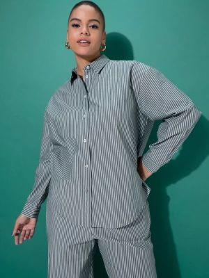 Foto van product Studio Untold Blouse donkergroen / natuurwit