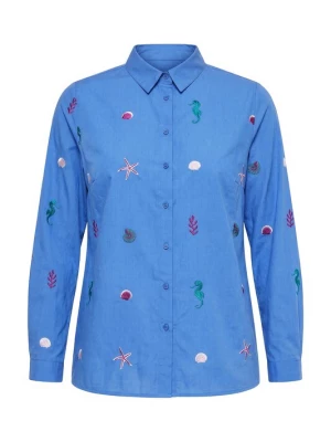 Foto van product Studio Untold Blouse royal blue / koningsblauw / smaragd / donkerroze / wit