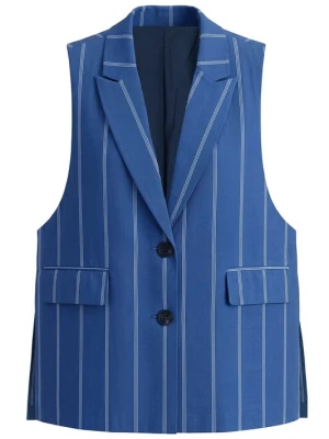 Foto van product Studio Untold Bodywarmer donkerblauw / wit