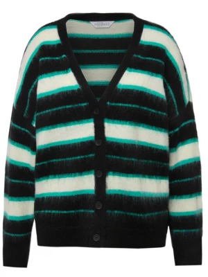 Foto van product Studio Untold Gebreid vest ecru / turquoise / zwart