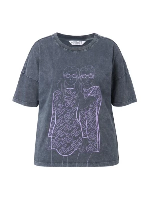 Foto van product Studio Untold Shirt antraciet / grijs gemêleerd / lila