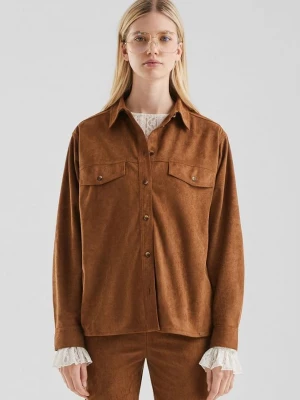 Foto van product Suède-look overhemd blouse QS bruin