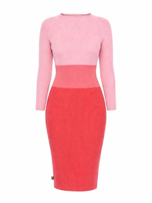Foto van product Süel knitwear Gebreide jurk 'Amanda Stripe' pastelrood
