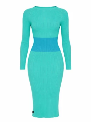 Foto van product Süel knitwear Gebreide jurk 'Amanda Stripe' turquoise