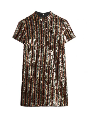 Foto van product Superdry & Co Cocktailjurk brons / donkergroen / zwart / zilver