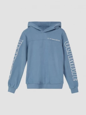 Foto van product Sweater met capuchon, naaddetails en opdruk van letters s.Oliver blauw