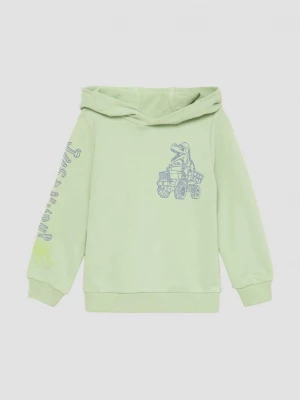 Foto van product Sweater met capuchon van katoenmix met print op de voorkant en op de mouwen s.Oliver groen
