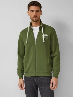 Foto van product Sweatshirtjas met vlamgarenstructuur en artwork s.Oliver olijfgroen