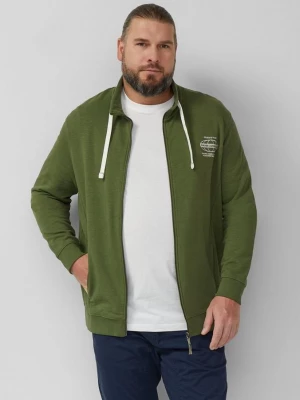 Foto van product Sweatshirtjas met vlamgarenstructuur en artwork s.Oliver olijfgroen