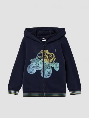 Foto van product Sweatvest met capuchon en print op de voorkant s.Oliver blauw