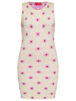 Foto van product swirly Gebreide jurk crème / pink / rood