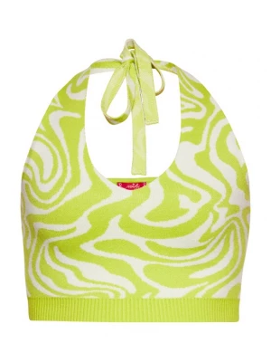 Foto van product swirly Gebreide top lichtgroen / wolwit