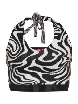 Foto van product swirly Gebreide top zwart / wit