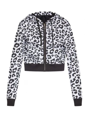 Foto van product swirly Sweatvest zwart / wit