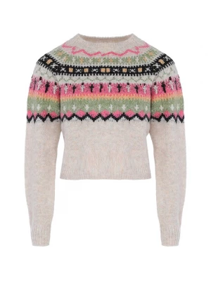 Foto van product swirly Trui 'Swirly' beige / appel / lichtroze / zwart