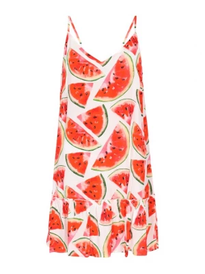 Foto van product swirly Zomerjurk gemengde kleuren / rood