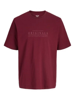 Foto van product T-shirt basic Jack&Jones bordeauxrood