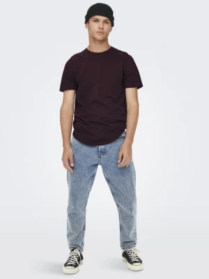 Foto van product T-shirt basic Only & Sons bordeauxrood