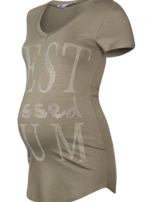 Foto van product T-shirt basic Queen Mum olijfgroen