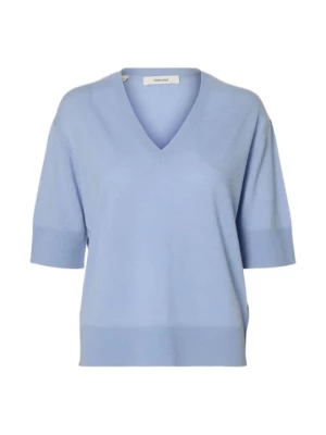 Foto van product T-shirt basic Selected lichtblauw