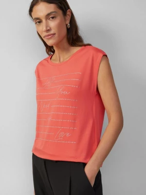Foto van product T-shirt in een ontspannen pasvorm met glitter artwork s.Oliver rood