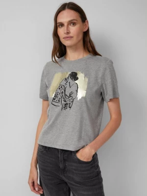 Foto van product T-shirt met folieprint s.Oliver grijs