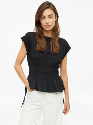 Foto van product T-shirt met gerimpelde taille en strikdetail s.Oliver zwart