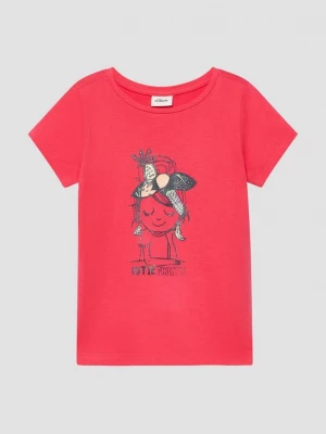 Foto van product T-shirt met glitterprint s.Oliver rood
