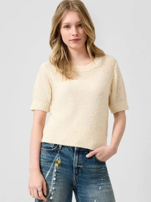 Foto van product T-shirt met korte mouwen in bouclé-look QS beżowy