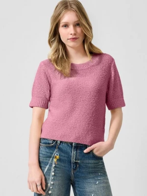 Foto van product T-shirt met korte mouwen in bouclé-look QS roze